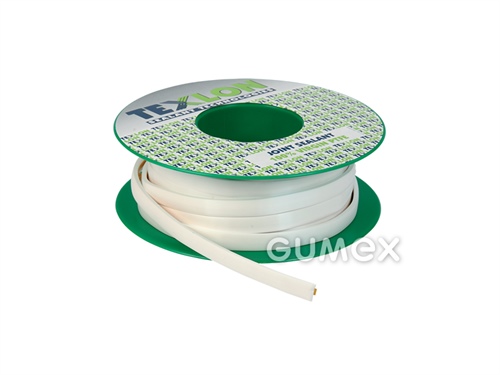 Mikroporézní teflonová páska samolepicí k utěsnění přírub VAL-FLON, tloušťka 1,5mm, šíře 3mm, pro vodu, paliva, chemická média, PTFE, -240°C/+280°C, bílá